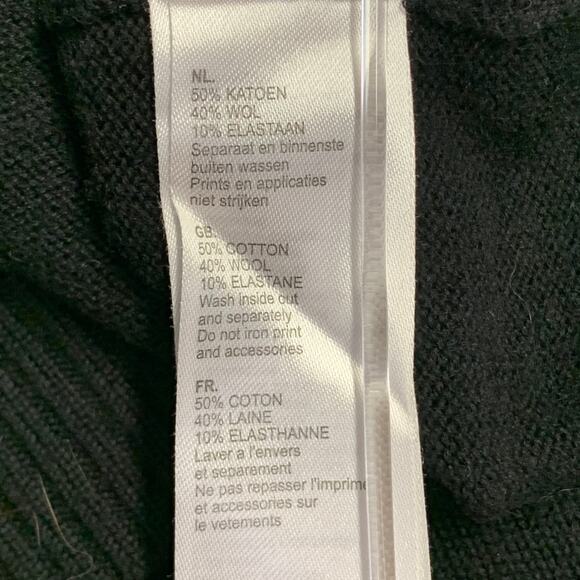 G-STAR Size M Black Cotton Wool Blend Knit Double Breasted Buttoned Cardigan - Picture 10 of 10